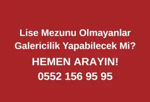 lise mezunu olmayanlar galericilik yapabilecek mi+